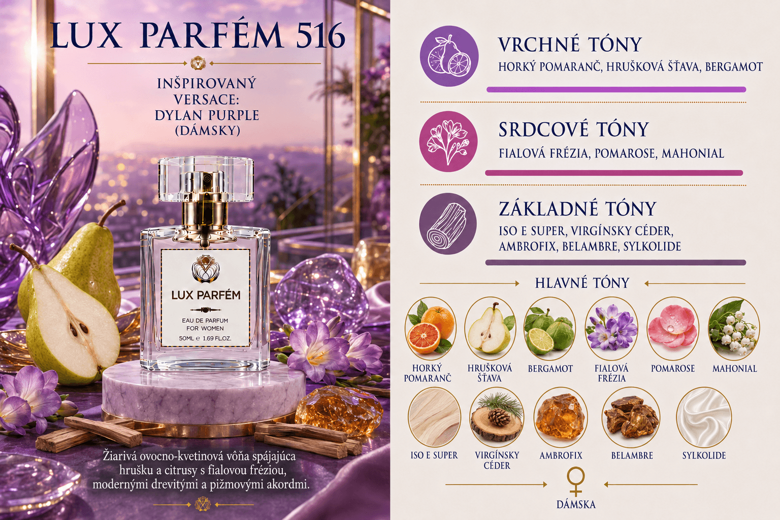Lux Parfém 516 – Inšpirovaný Versace: Dylan Purple